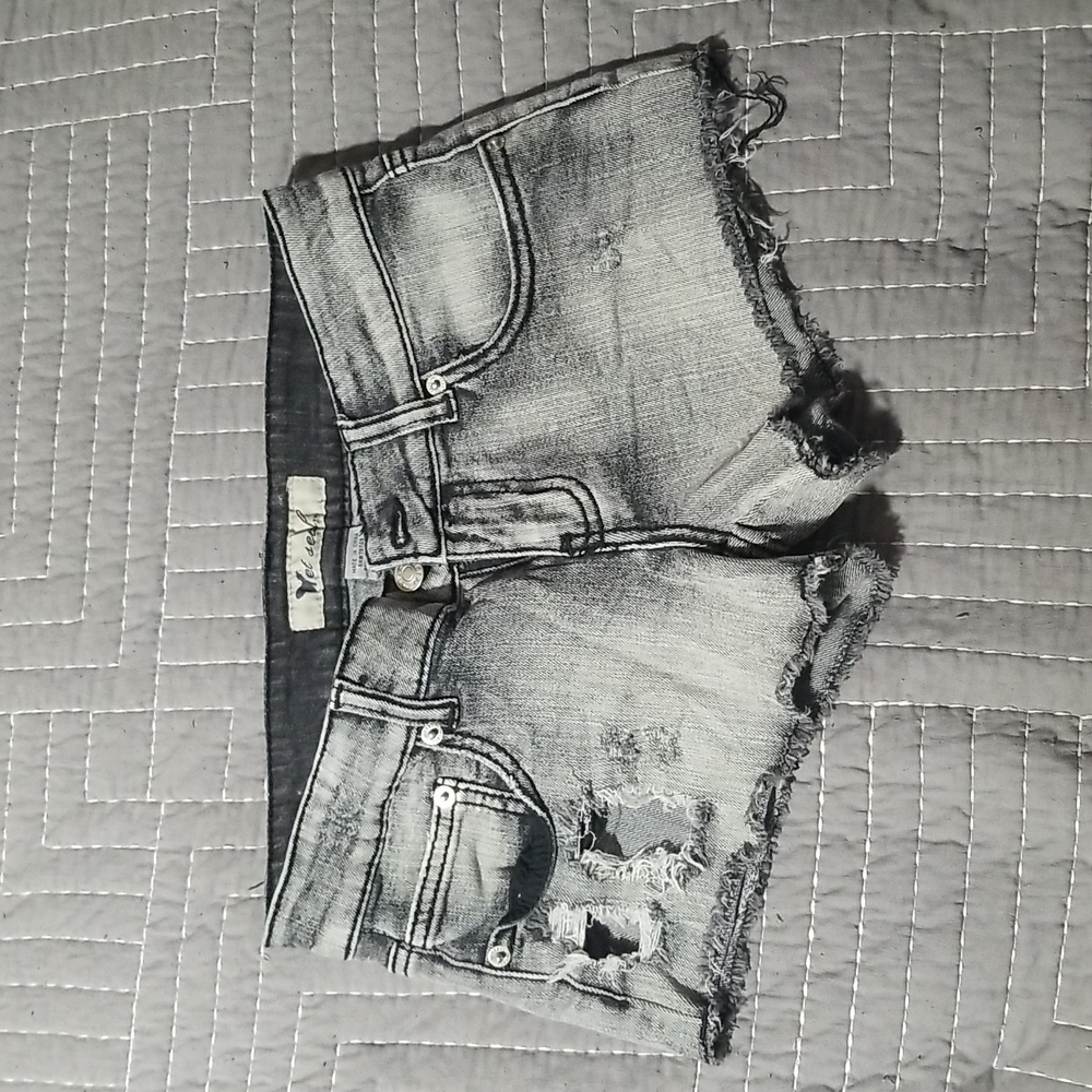 Y2K era wet seal gray denim shorts